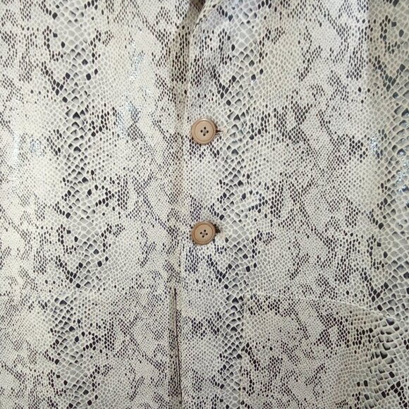 LORAMENDI Faux Snakeskin Long Duster Jacket Size Small - Picture 2 of 4